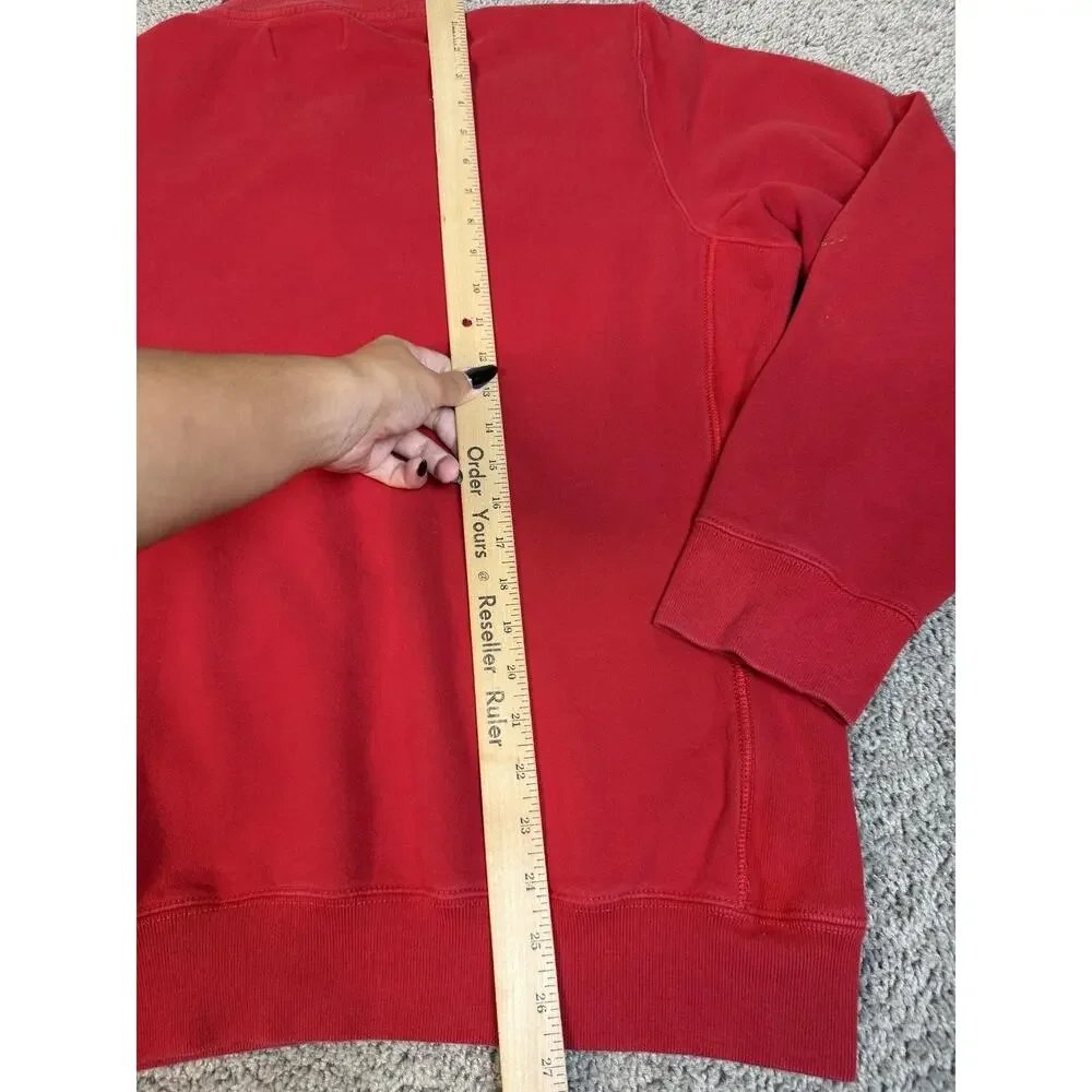 Polo Ralph Lauren Sweater Mens L Red 1/4 Zip Mock Neck Cotton Acrylic Pullover